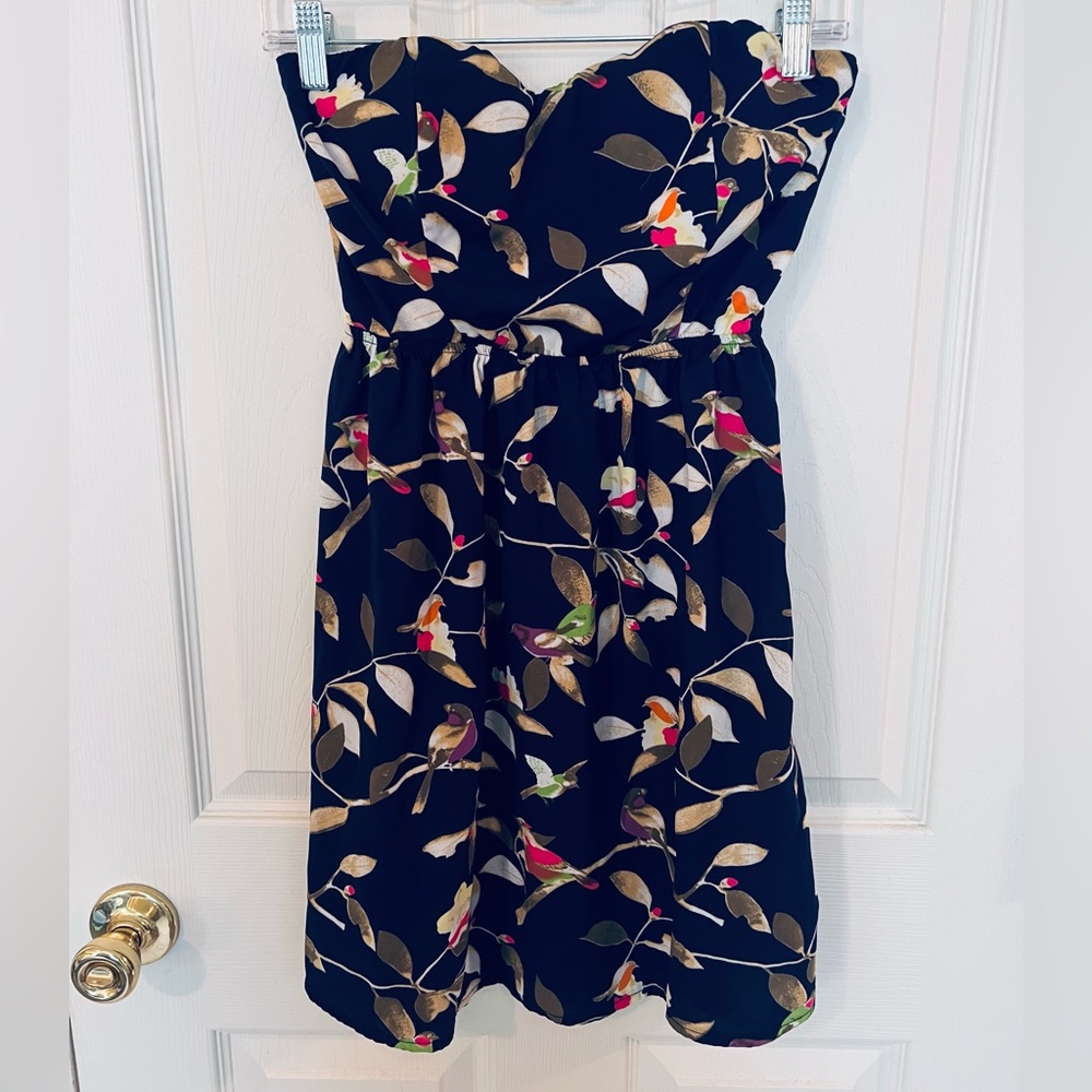 Floral Print Navy Dress